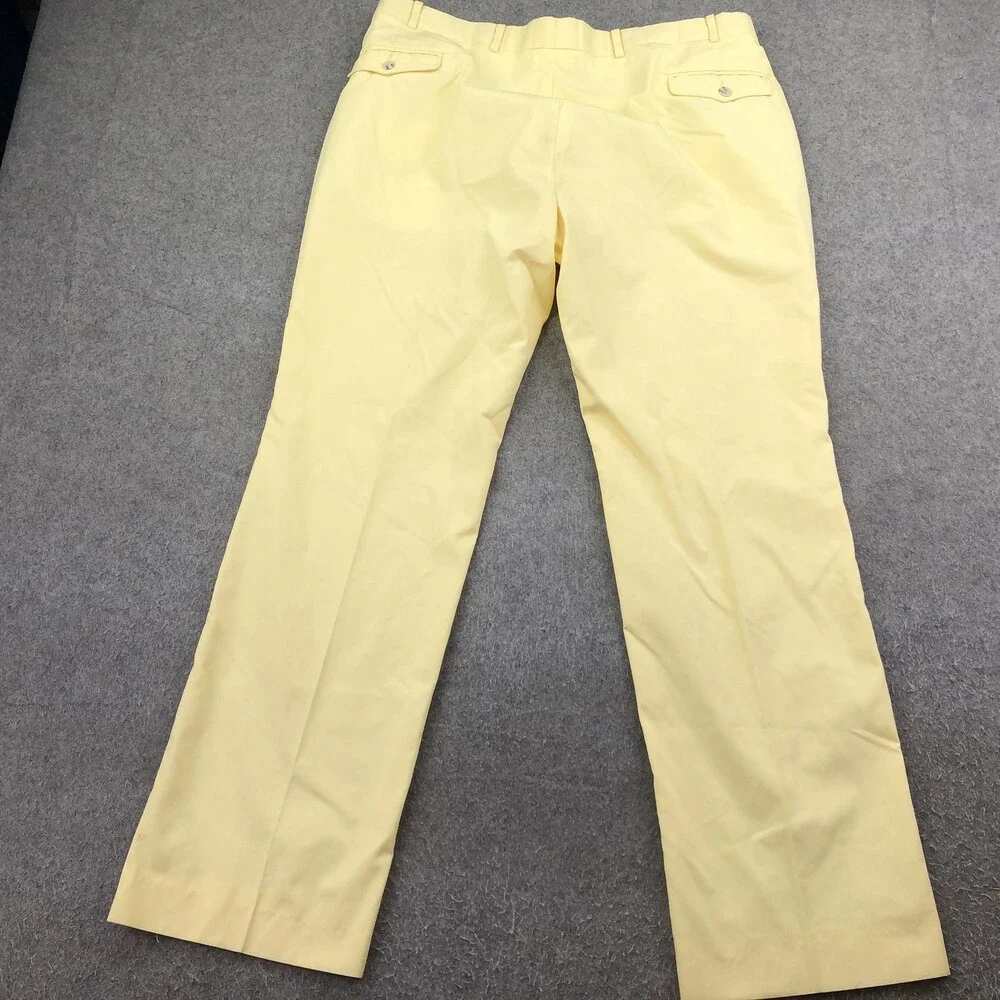Vintage Orvis Pants Mens 38x32 Yellow Chino Straight Leg Casual Cotton 70s USA
